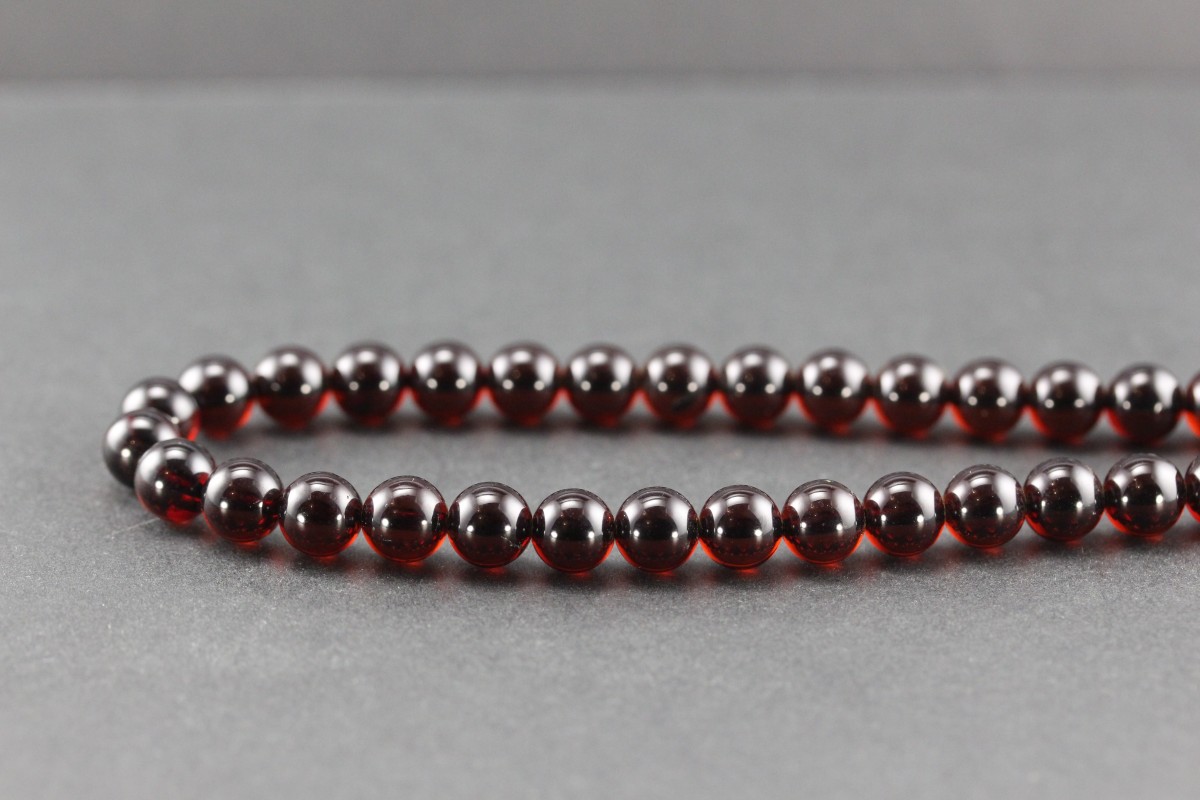 Bracelet en ambre cerise de la Baltique - Perles de 6mm