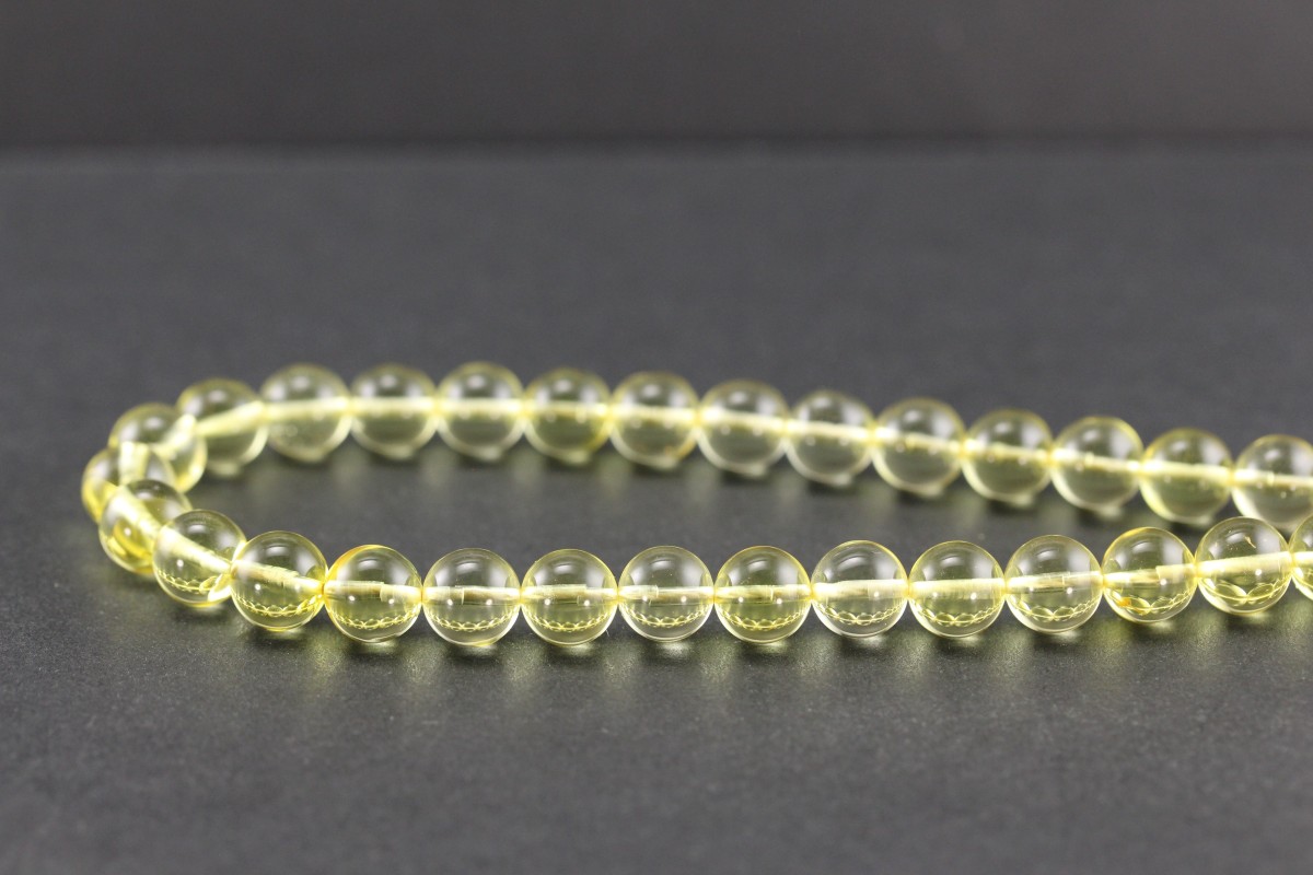 Bracelet en ambre citron de la Baltique - 18cm - Perles de 6mm