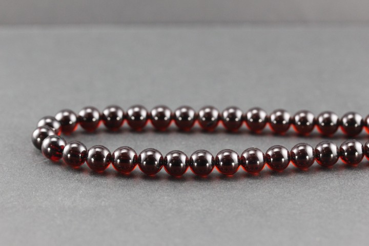 Bracelet en ambre cerise de la Baltique - 18cm - Perles de 6mm
