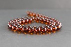 Bracelet en ambre cognac de la Baltique - 19cm - Perles de 6mm