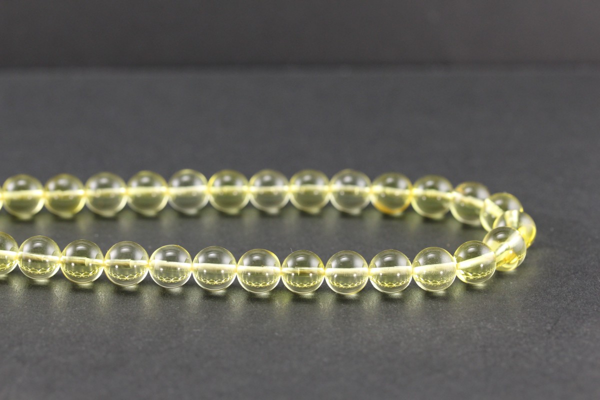 Bracelet en ambre citron de la Baltique - 19cm - Perles de 6mm